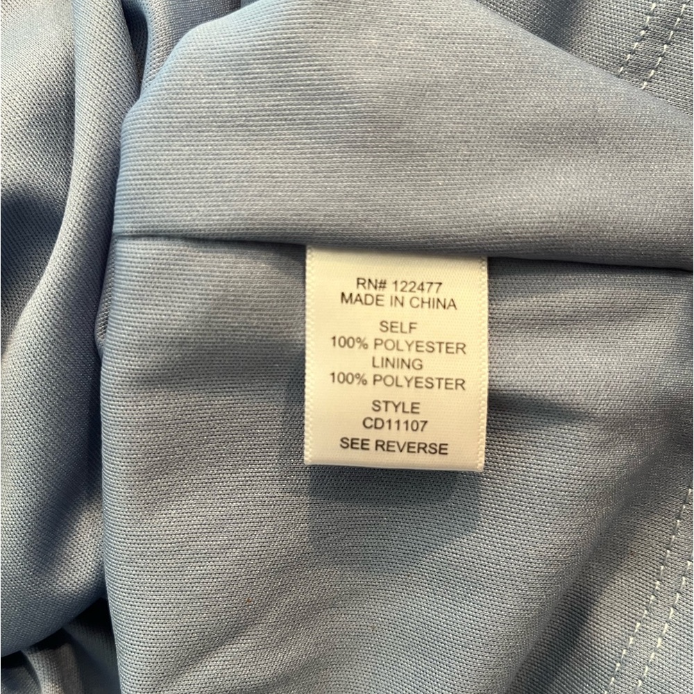 NWOT Light Blue Overlay Sheer Dress, by NSR, Hi low, Sheer Long sleeves, Medium - Picture 10 of 15